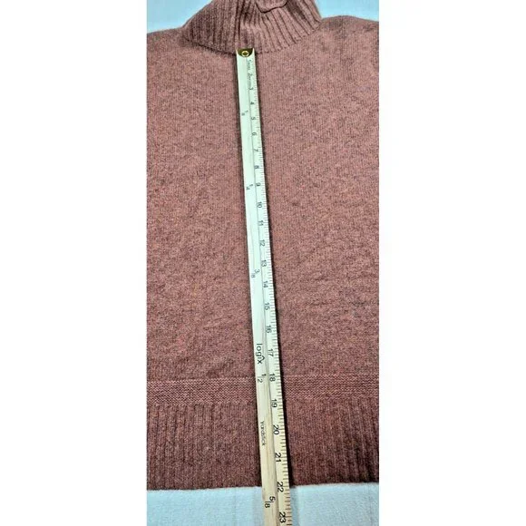 Poetry Cashmere Sweater Women’s 14 Brown Slim Funnel Neck Pullover Quiet Luxury - Picture 6 of 16